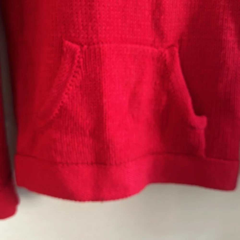 GAP KID CHRISTMAS SWEATER Hoodie KANGAROO POCKET SIZE XL (12) Red White silver